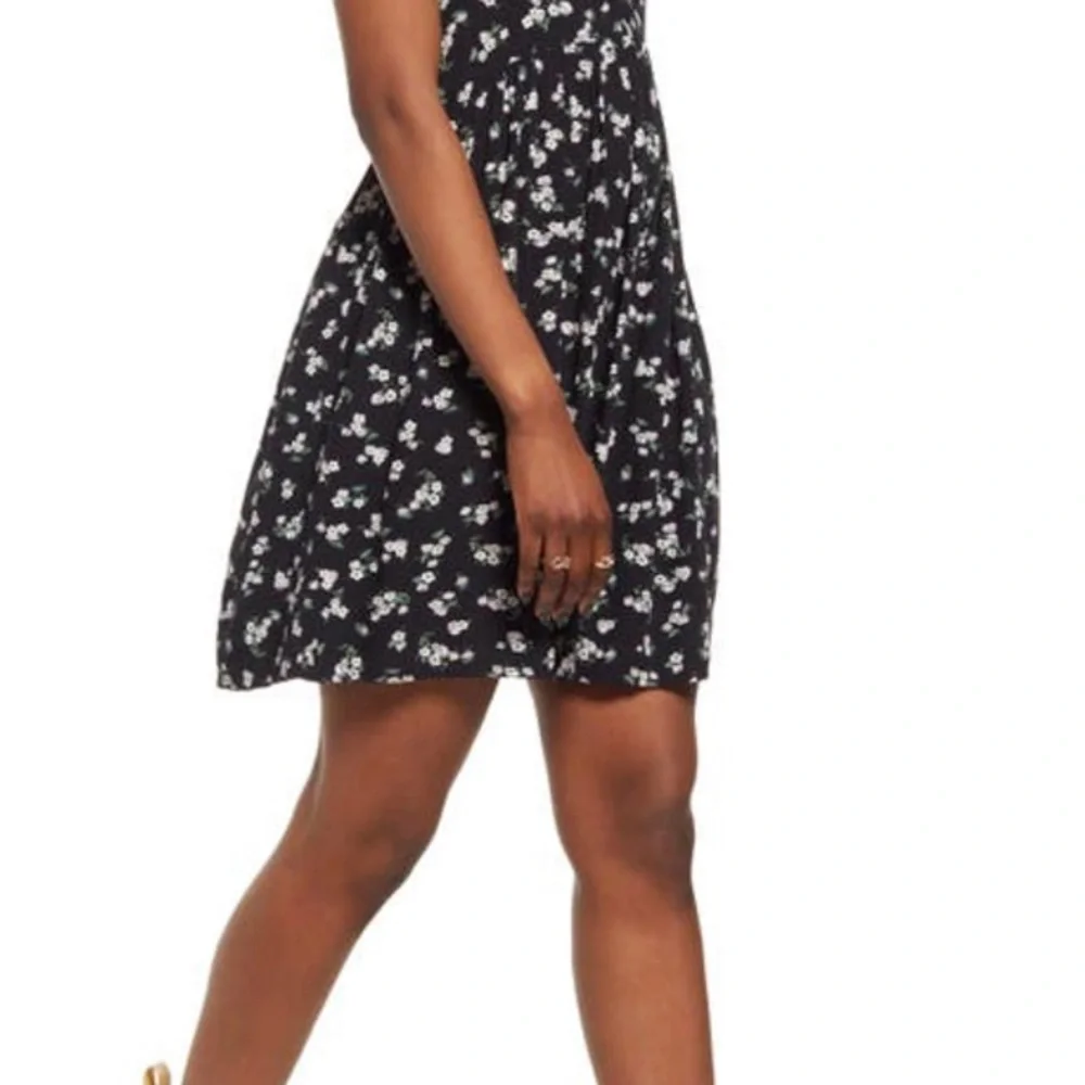 BP Black Printed Babydoll Minidress size small NWT - Picture 4 of 10